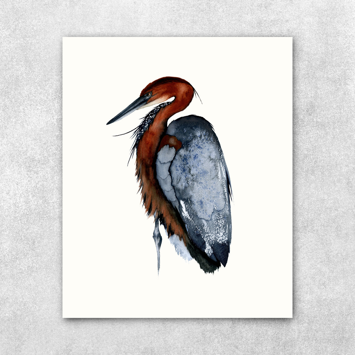 Autumn Jones - Heron Original Watercolor, 10x14