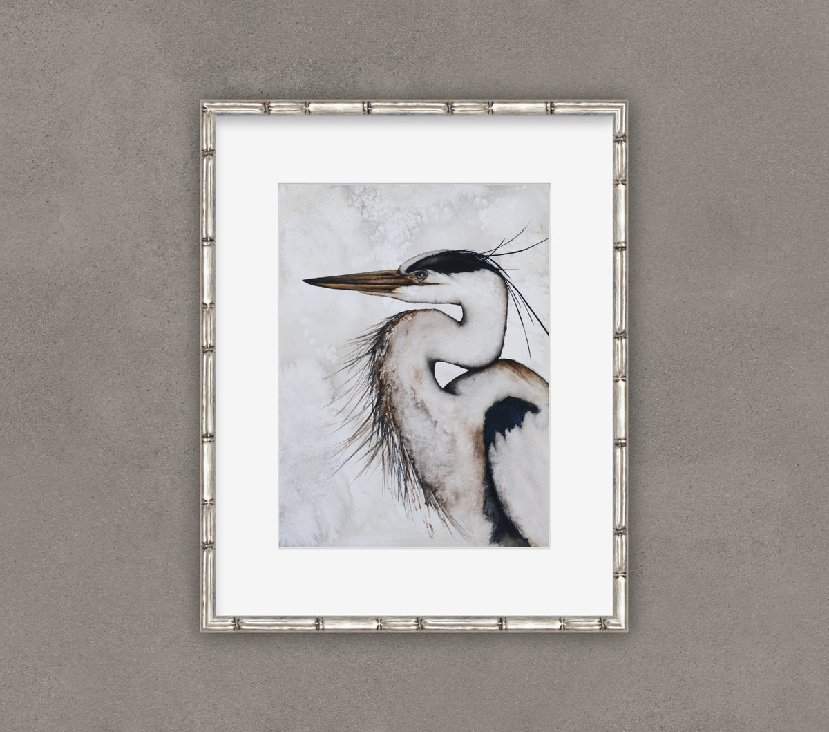 Back To Then - Heron Original Watercolor, 9x12