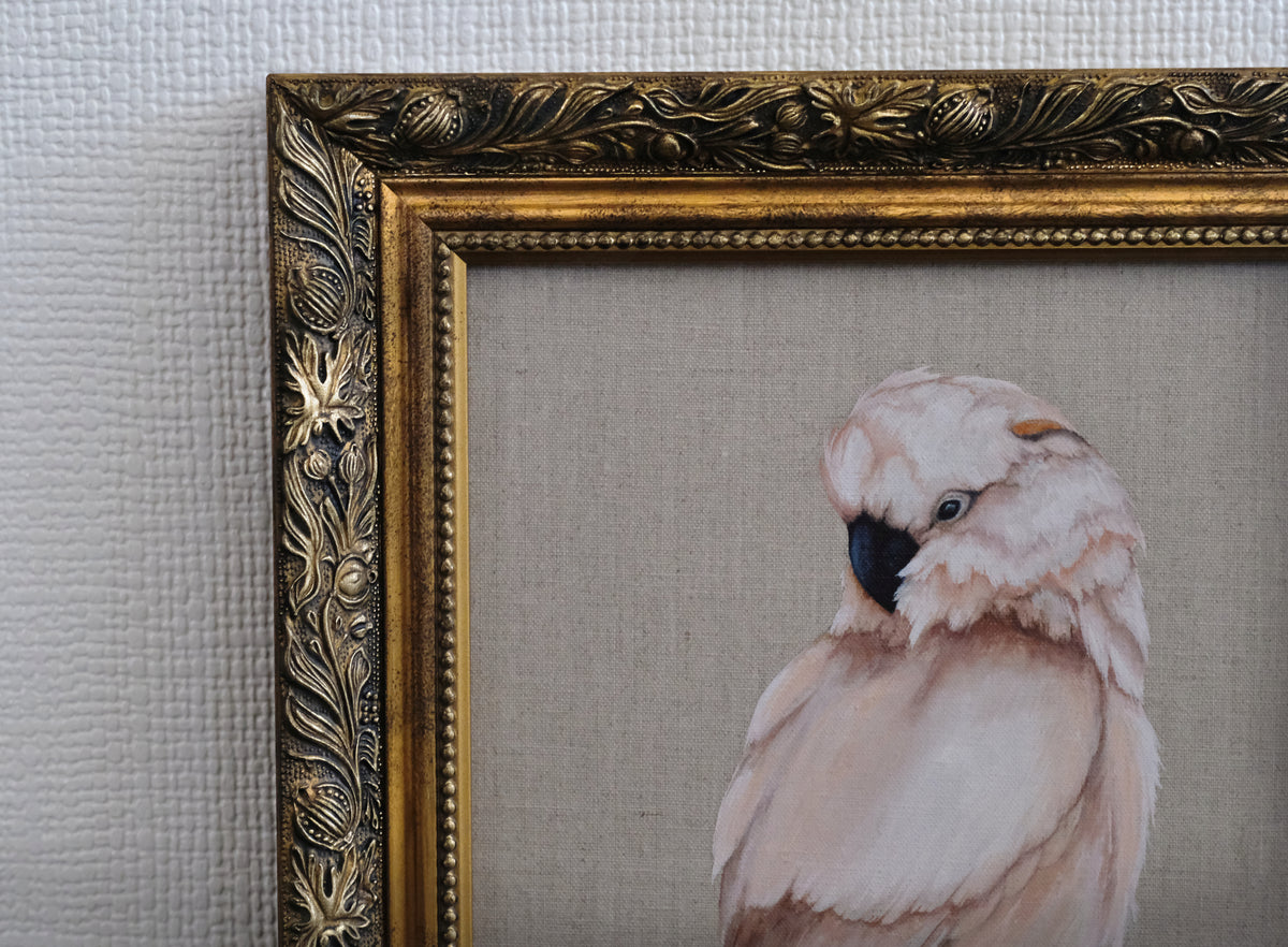 So This is Love - Cockatoo Original Watercolor on Linen Panel, 11x14