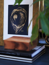 Load image into Gallery viewer, Golden Midnight - Gold Oyster Original Metallic Watercolor, 8x10