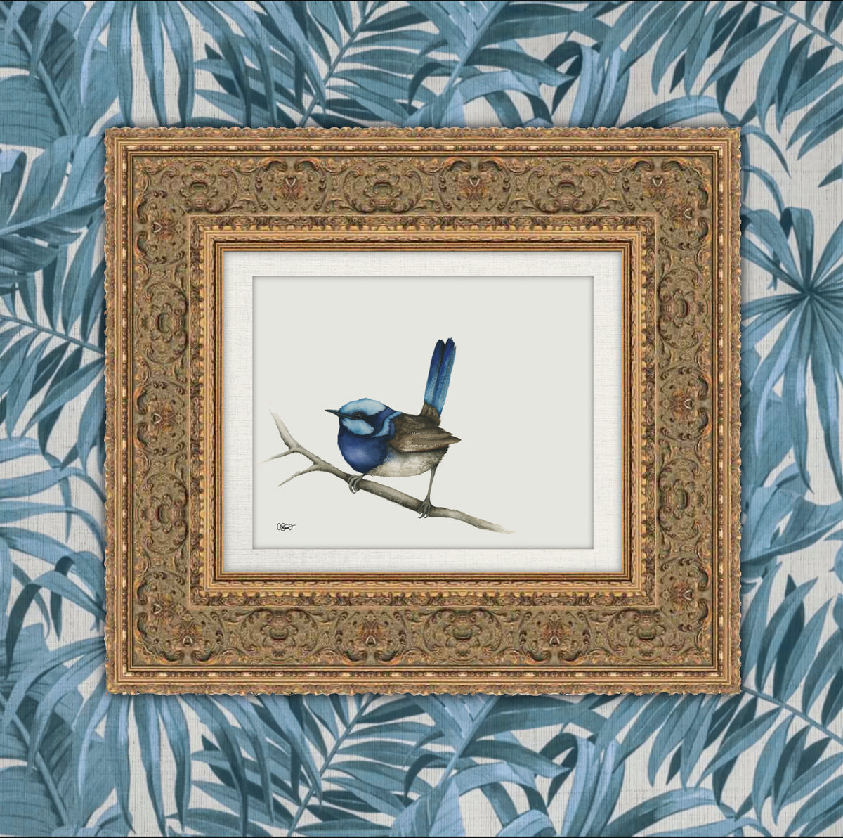 If I Was a Bluebird - Fairy Wren Original Watercolor, 10x8.25