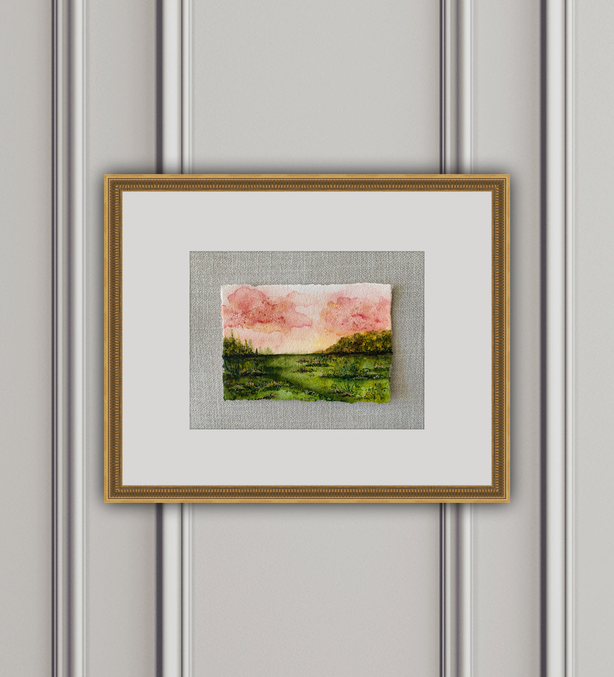Warm Spring - Landscape Original Watercolor, 8x5.5