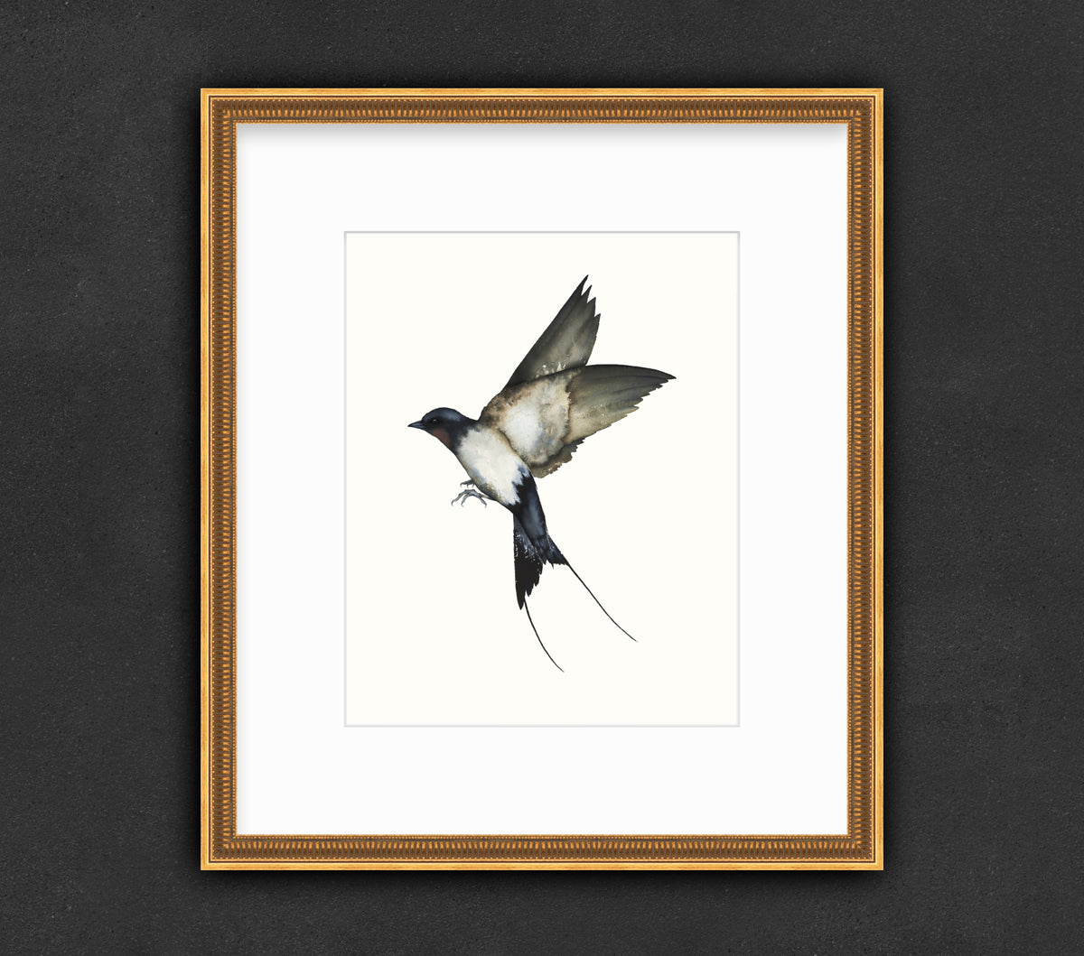 A Soft Place To Land - Swallow Original Watercolor, 10x14