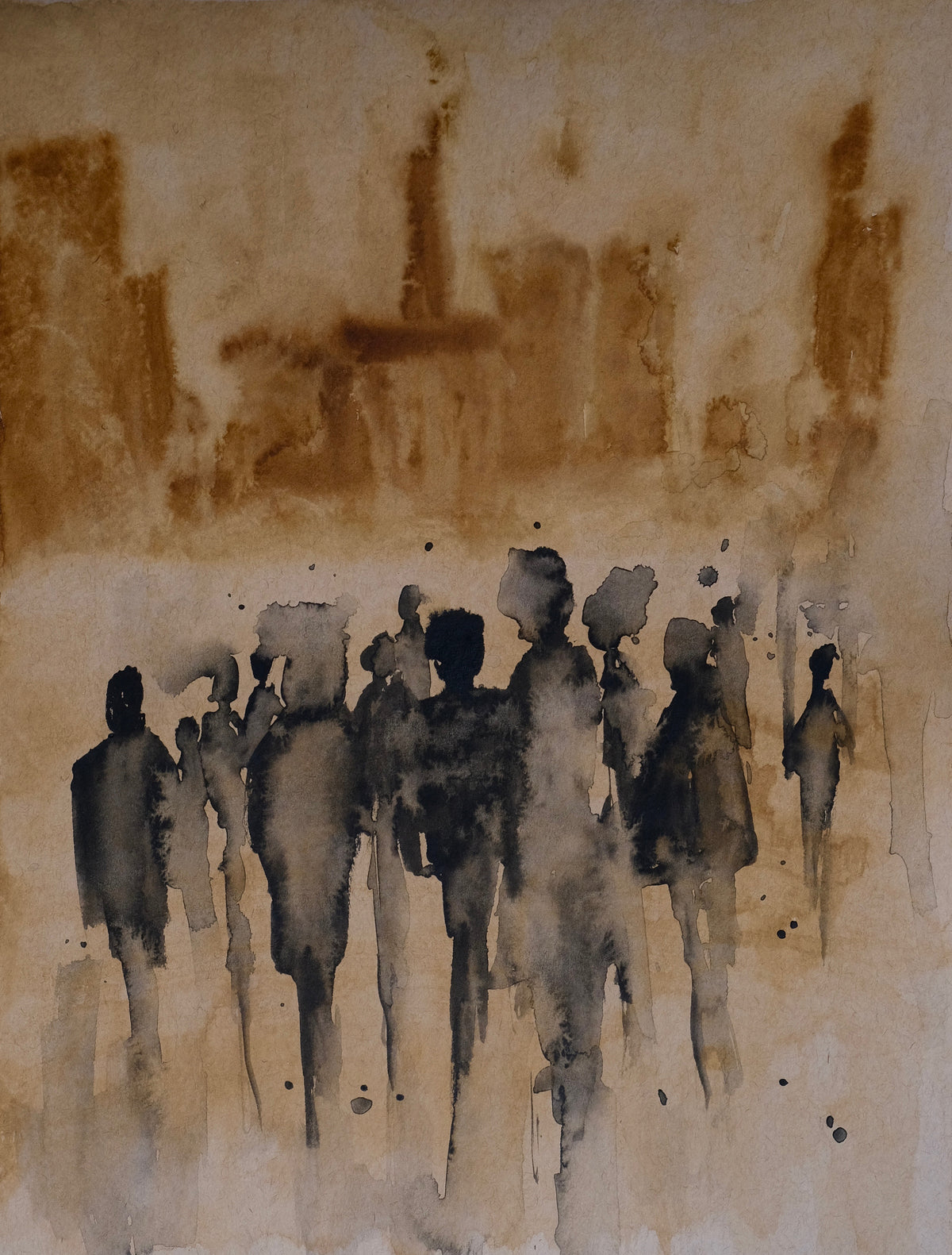 Busy City - The Ladies Original Watercolor, 9x12