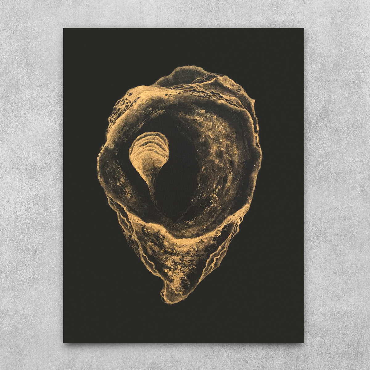 Golden Midnight - Gold Oyster Original Metallic Watercolor, 8x10