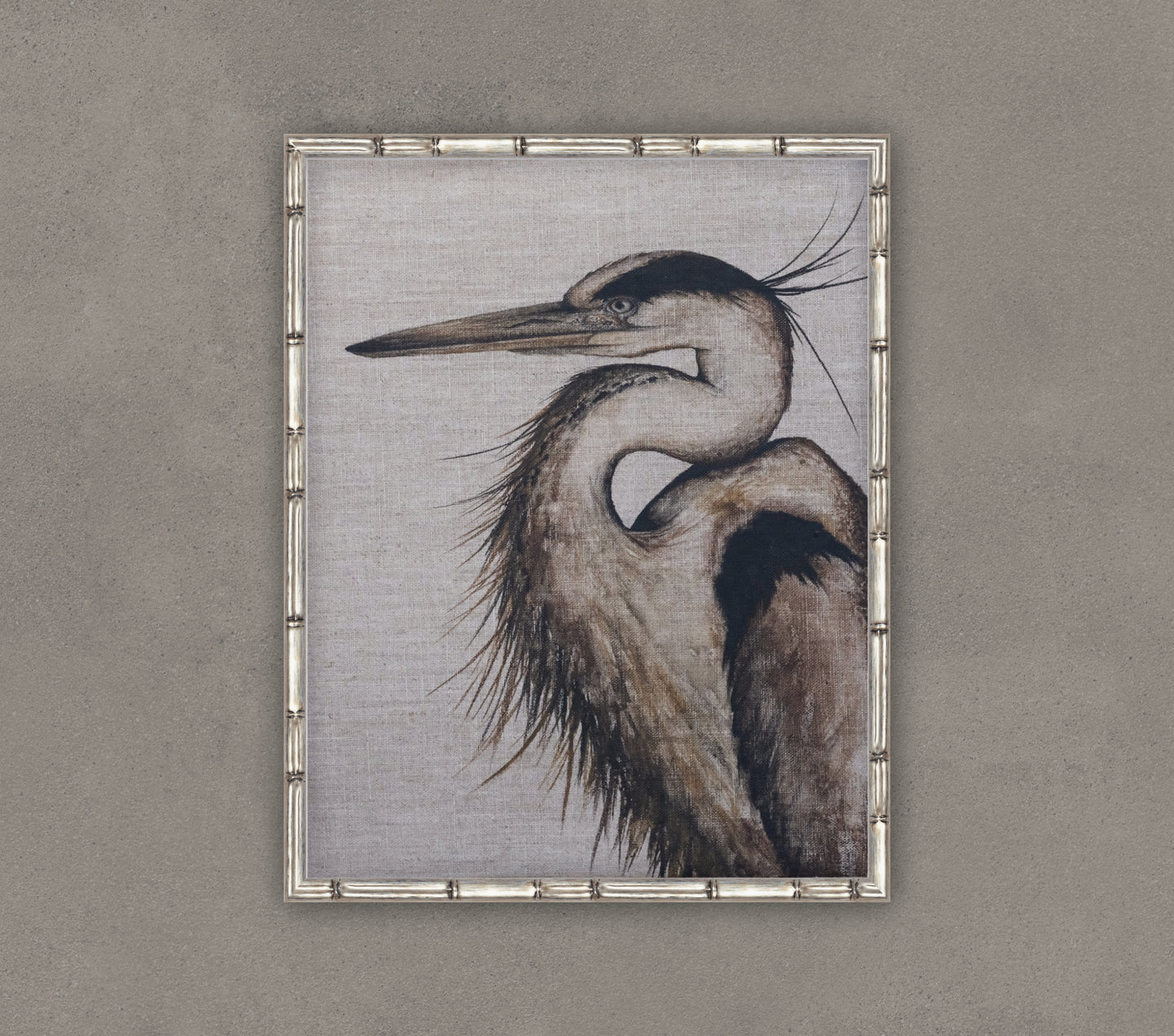 “Heron in Linen No. 001” ORIGINAL 11x14 (2021)