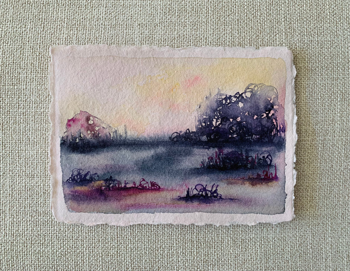 Icy Spring - Landscape Original Watercolor, 7x5