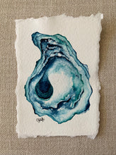 Load image into Gallery viewer, &quot;Aqua Waters&quot; ORIGINAL Watercolor Oyster 5x7 (2022)
