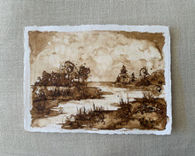 Load image into Gallery viewer, &quot;Sepia Sunset&quot; ORIGINAL Walnut Ink Landscape 12x9 (2022)
