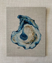 Load image into Gallery viewer, &quot;Ocean Blue&quot; ORIGINAL Watercolor Oyster on Linen Canvas Panel 8x10 (2022)
