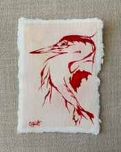 Load image into Gallery viewer, &quot;Pinky&quot; ORIGINAL Watercolor Heron 5x7 (2022)
