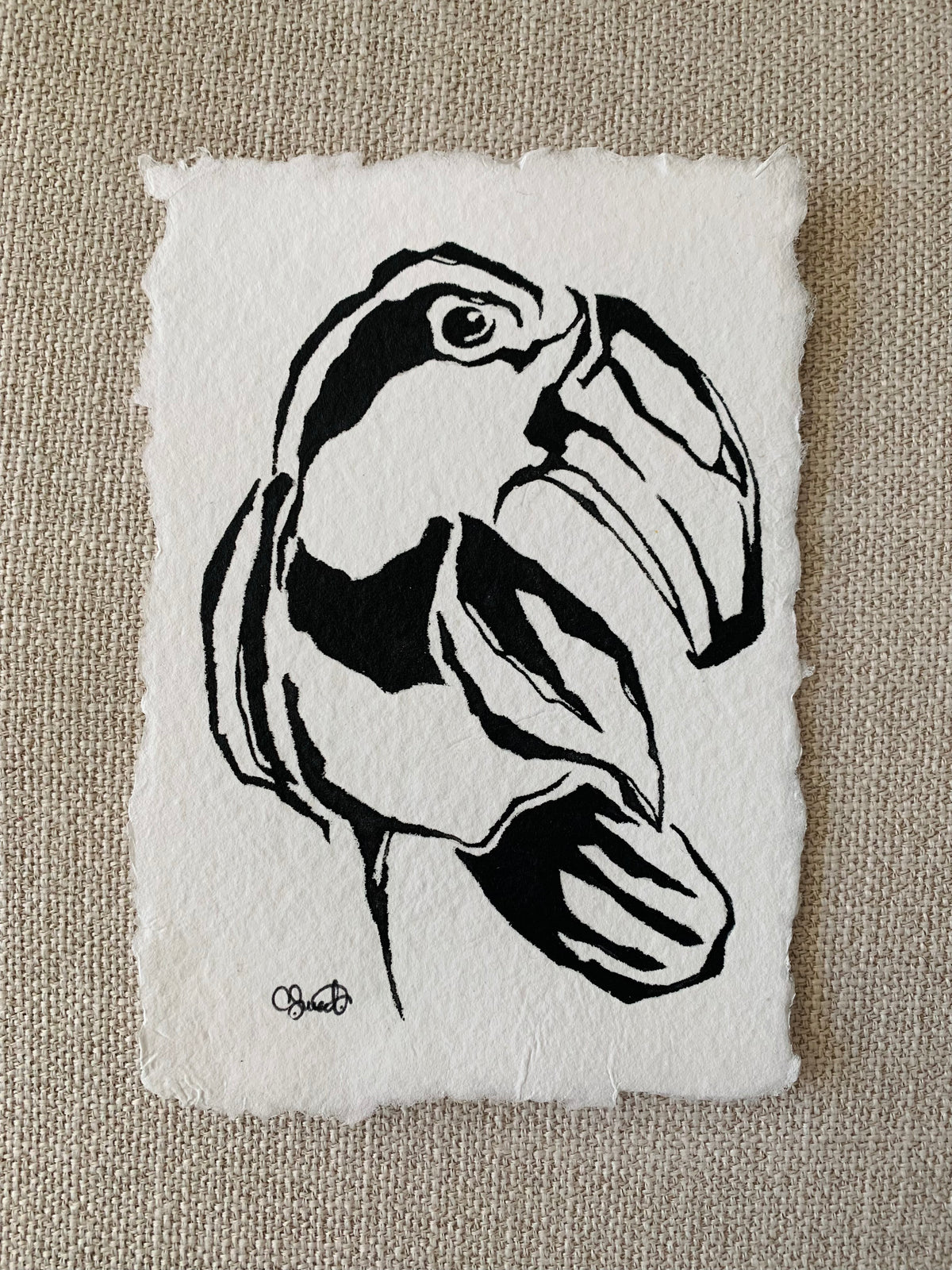 You're Not Too Much - Toucan Original Watercolor, 5x7