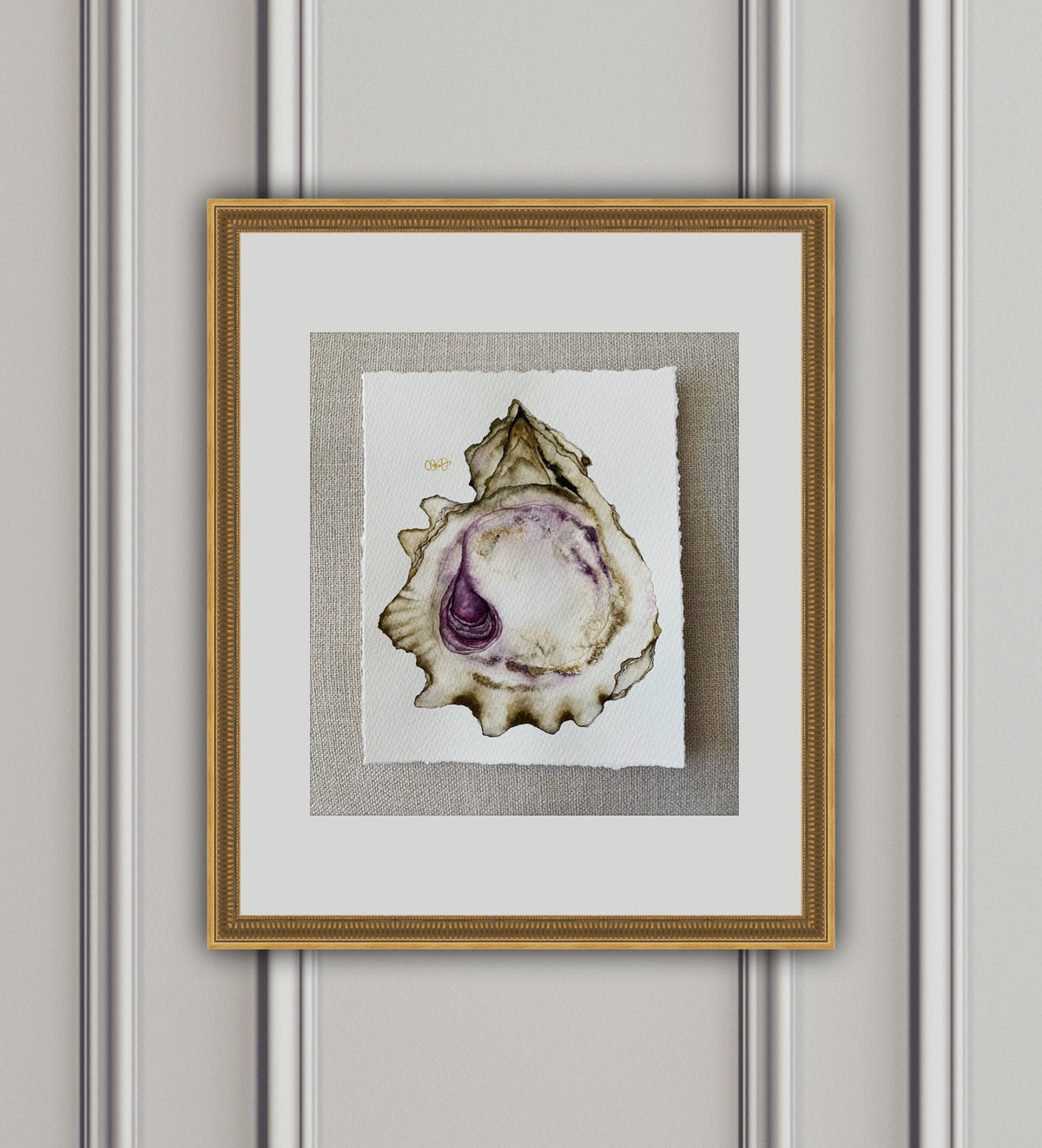 Lilac & Earth - Oyster Original Watercolor, 8x10