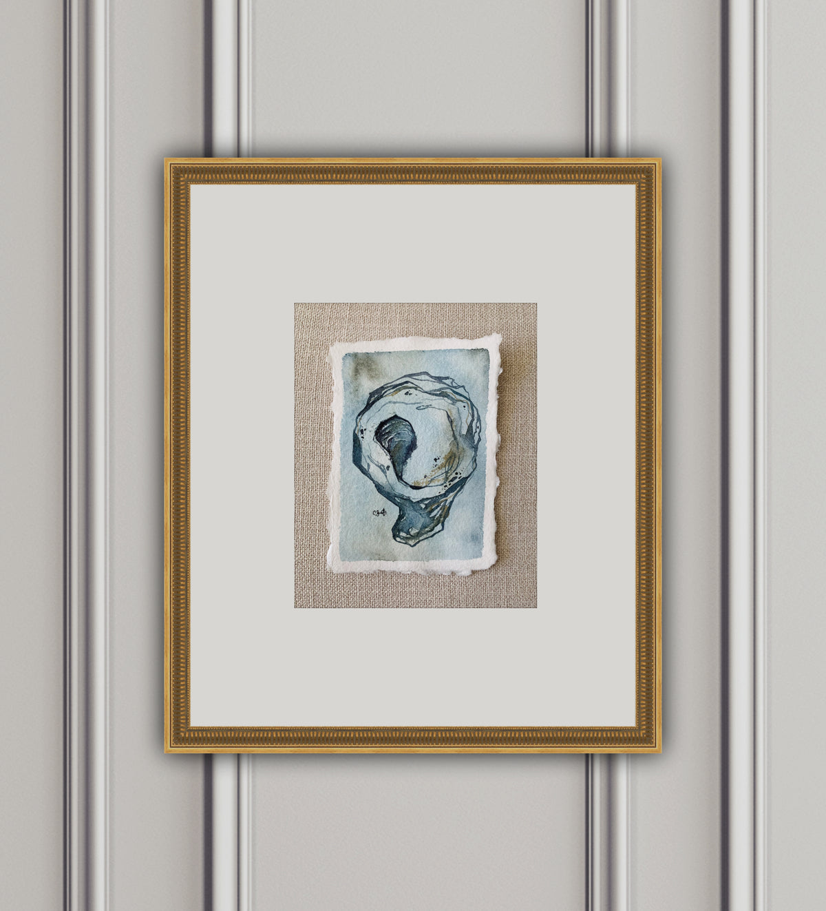 Liquid Shell - Oyster Original Watercolor, 5x7