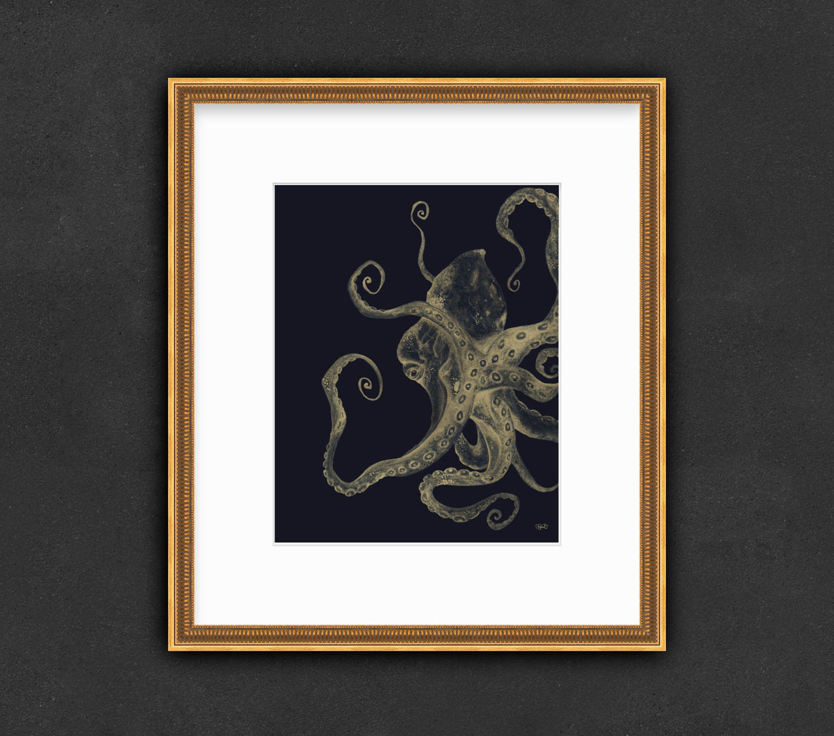 Metallic Moves - Gold Octopus Fine Art Print