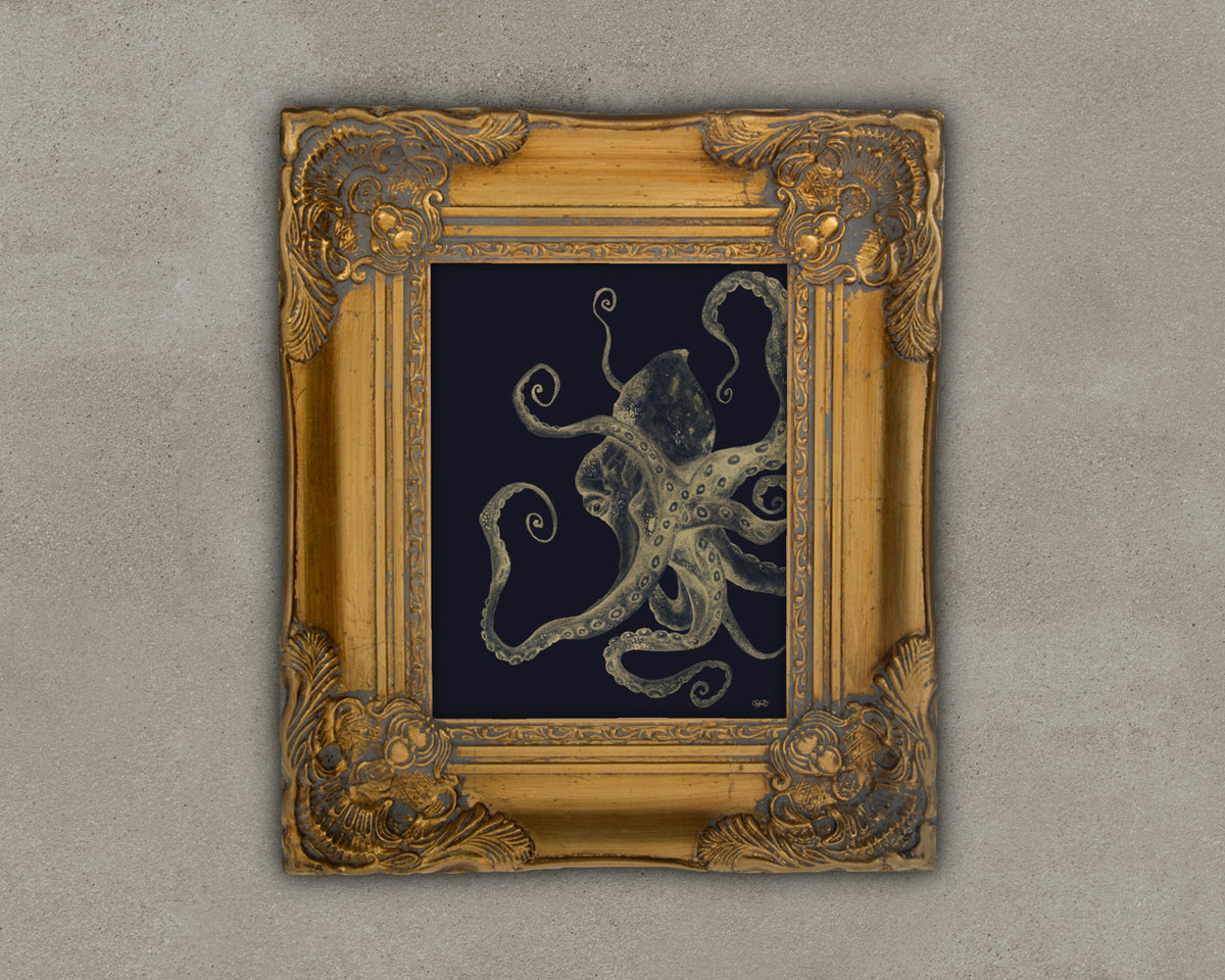 Metallic Moves - Gold Octopus Fine Art Print