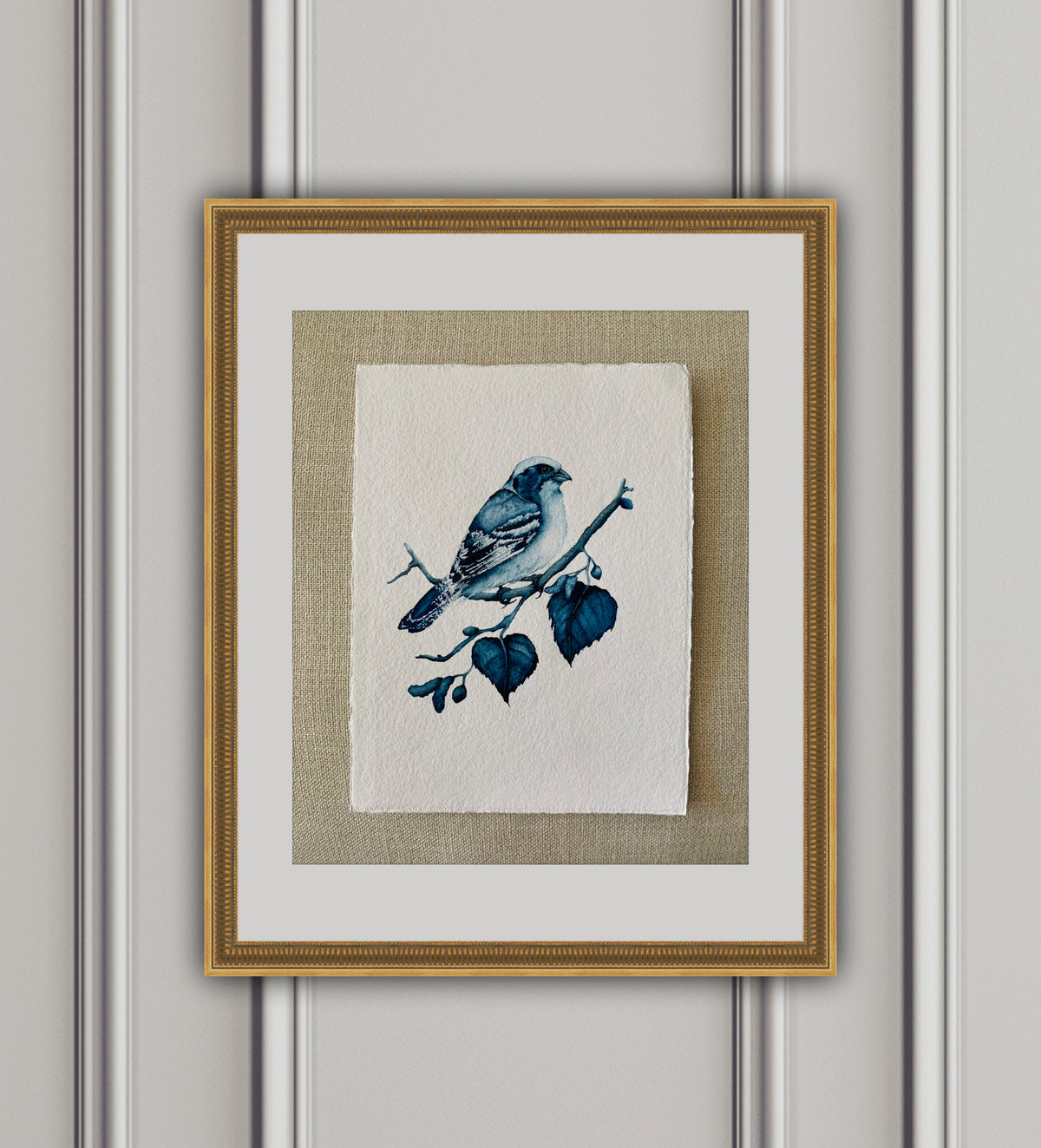 Moonlight - Sparrow Original Watercolor, 9x12