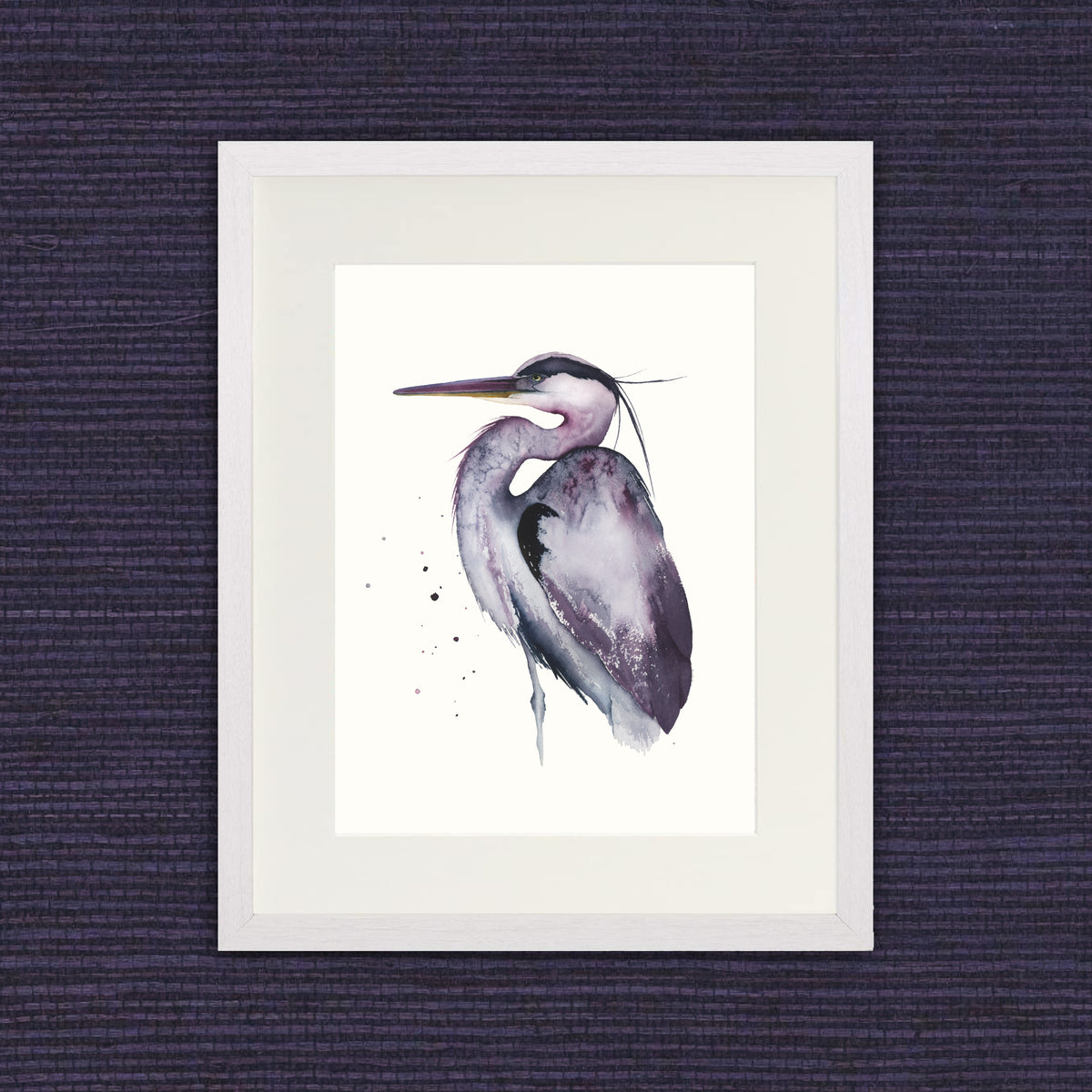 Pretty in Plum - Great Blue Heron Fine Art Print