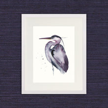 Load image into Gallery viewer, “Pretty in Plum” Fine Art Print - Great Blue Heron (2021)
