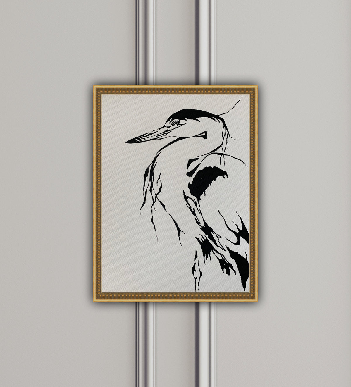 Stark Wonder - Heron Original Watercolor, 9x12