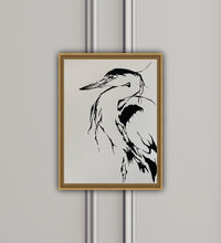 Load image into Gallery viewer, &quot;Stark Wonder&quot; ORIGINAL Watercolor Heron 9x12 (2022)
