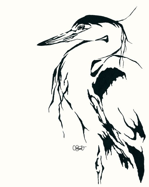Stark Wonder - Heron Fine Art Print