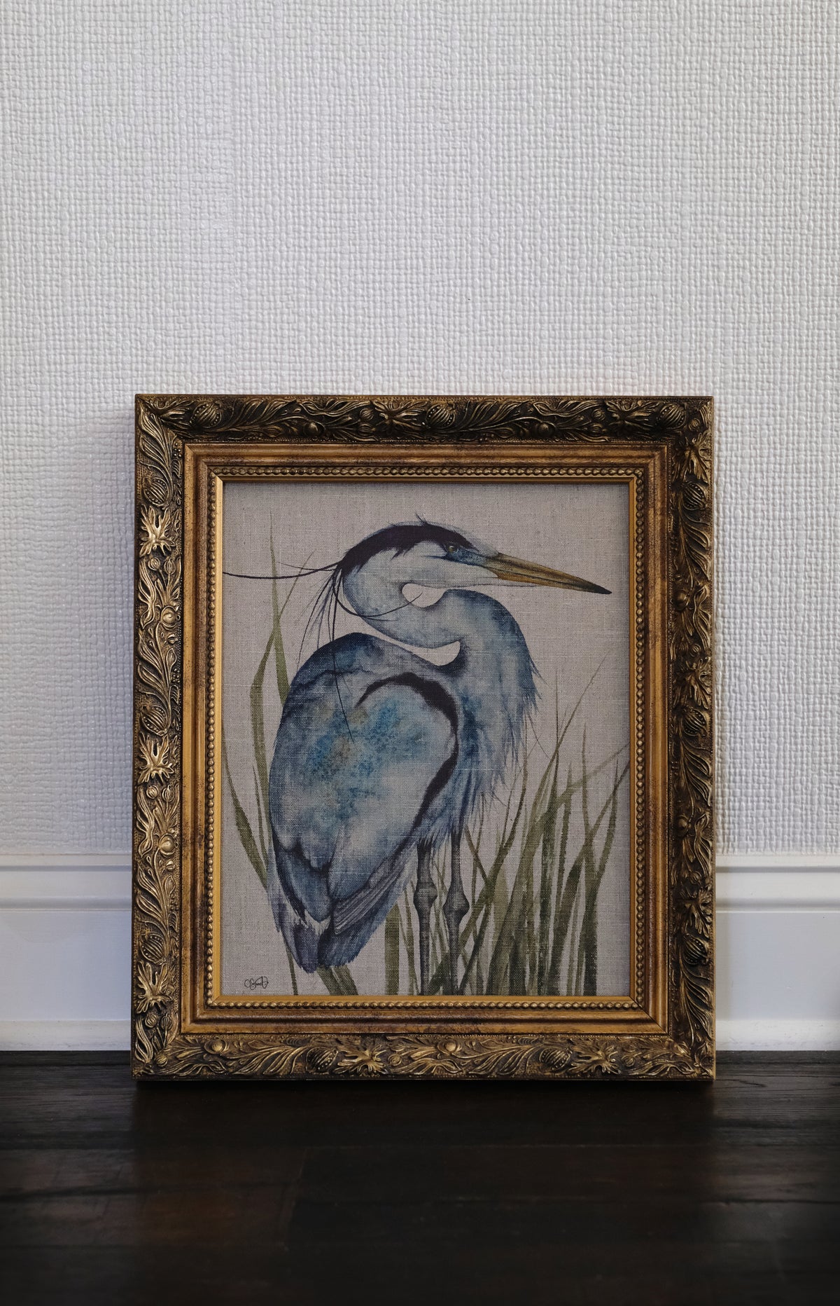 Summer Renaissance - Great Blue Heron Linen Canvas Print