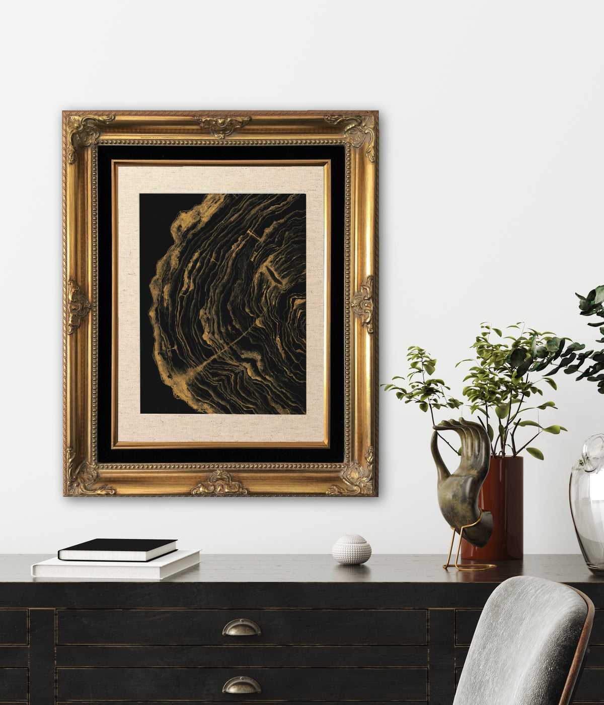 The Stories She Could Tell - Gold Tree Rings Fine Art Print