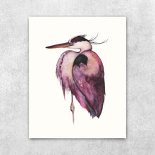 Load image into Gallery viewer, “Wild Plumeria” Fine Art Print - Great Blue Heron (2021)
