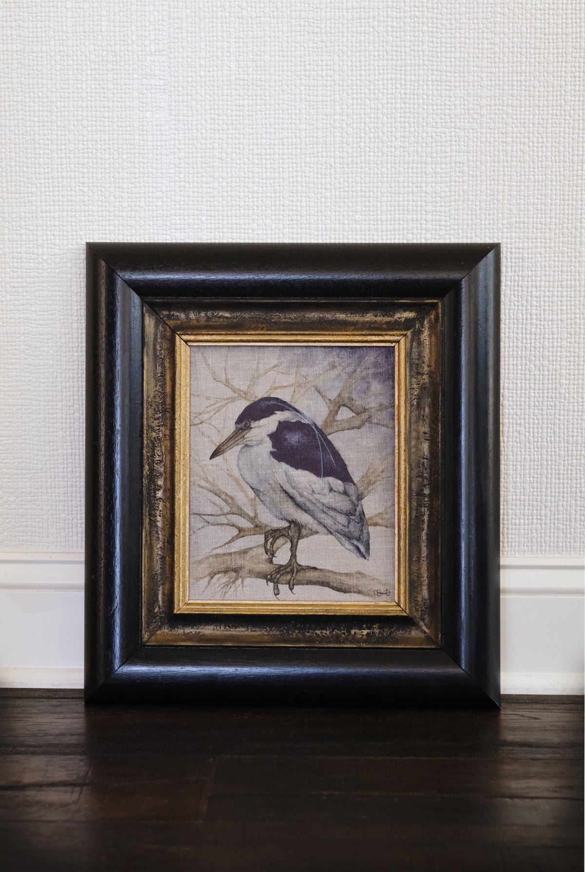Winter Renaissance - Night Heron Linen Canvas Print